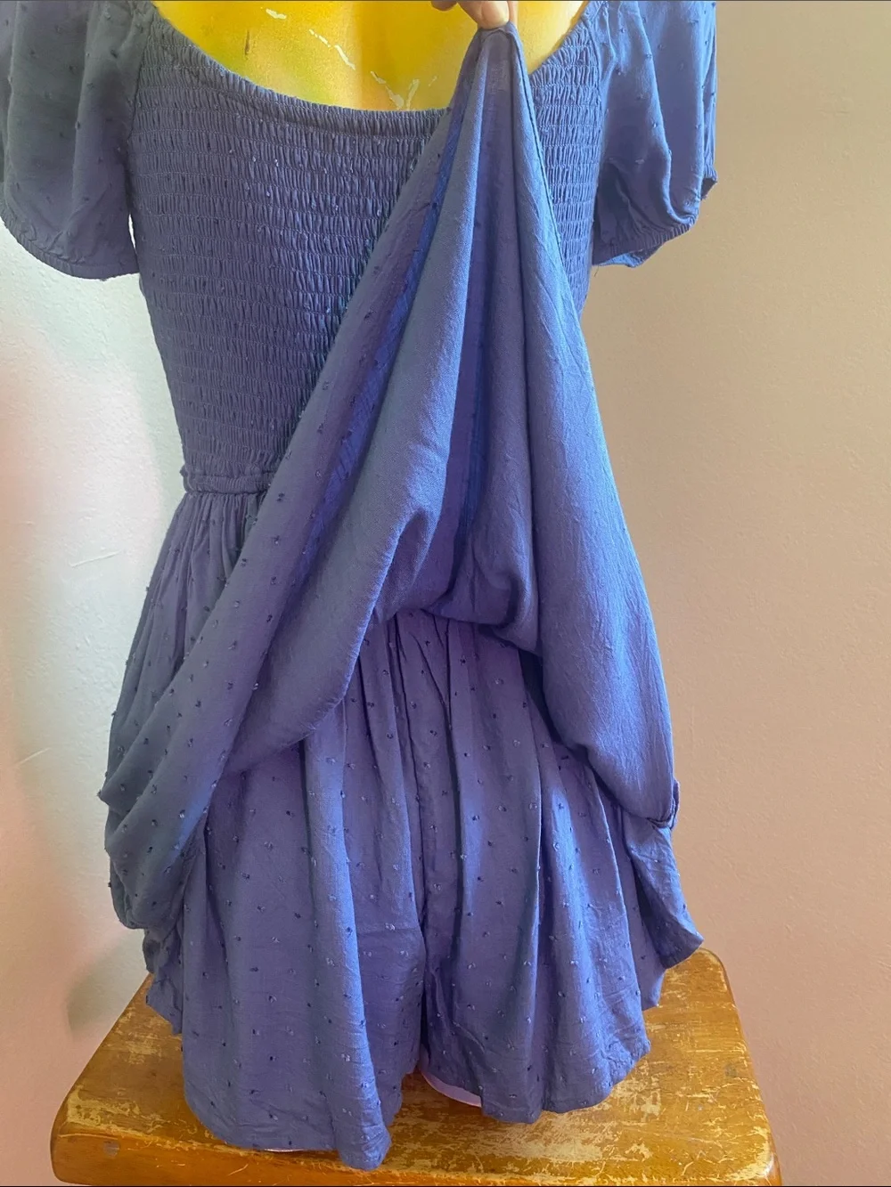 Hollister Romantic Blue Puff-Sleeve Tunic Romper Dress - Picture 8 of 11